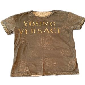 Versace Kids Gold and Brown Tee